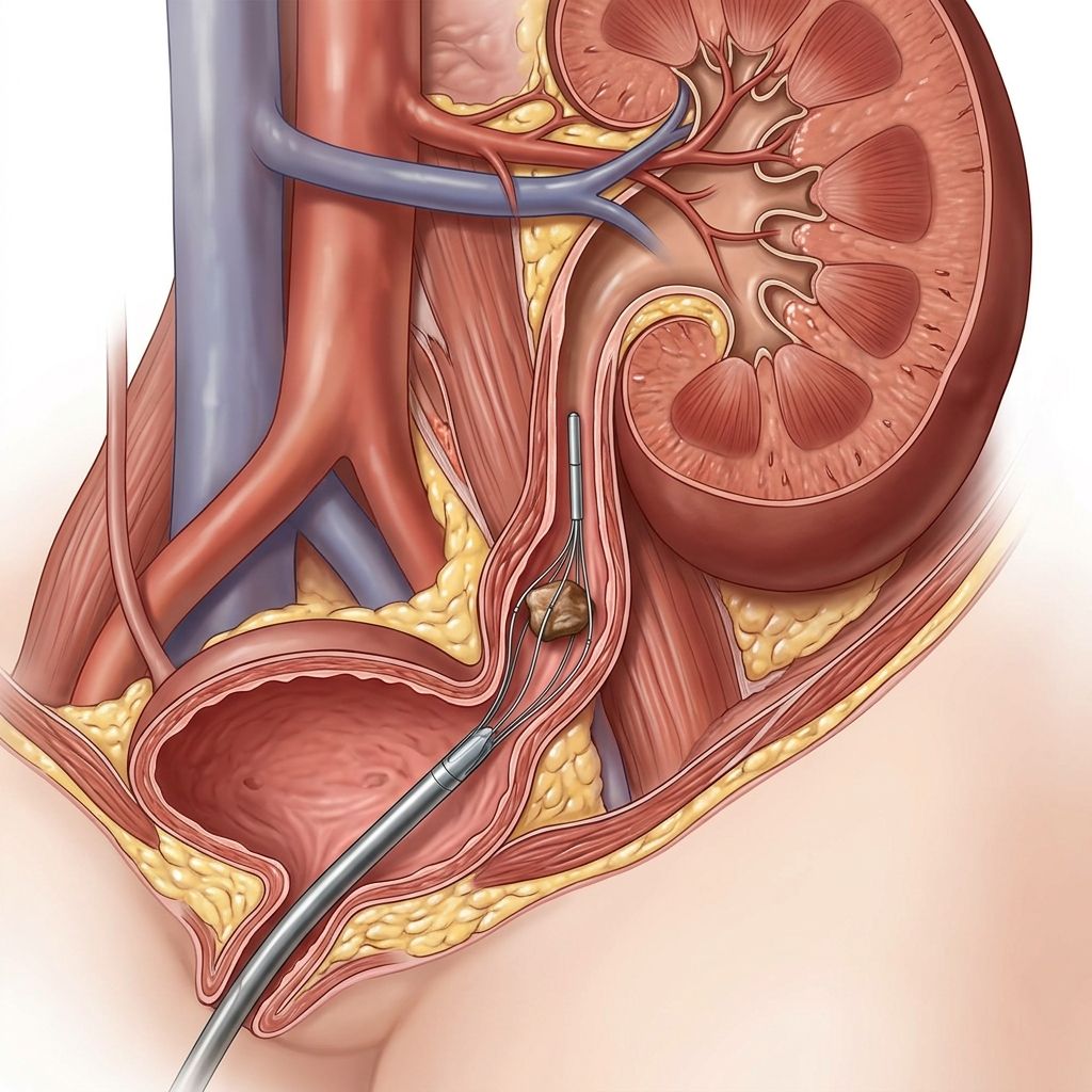 Extracción por vía endoscópica de cálculo ureteral