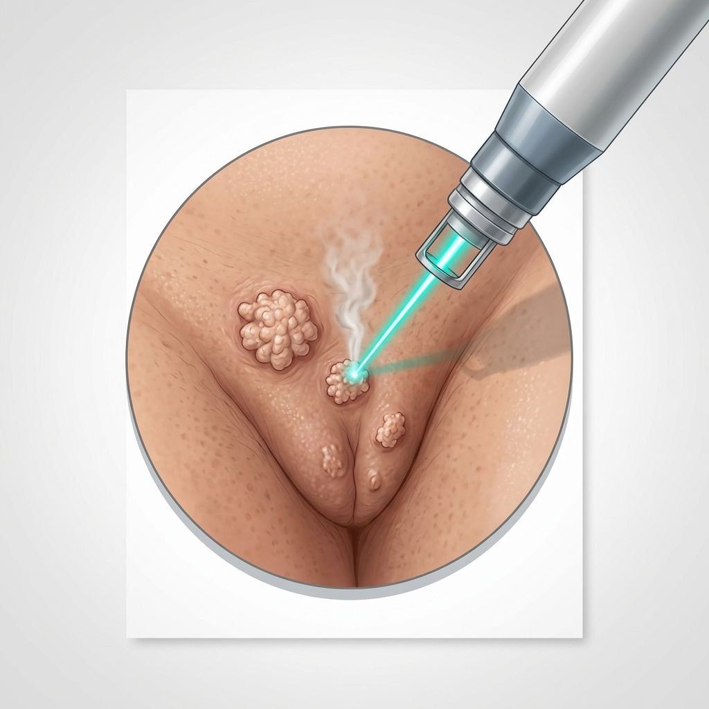 Resección de verrugas genitales por virus del papiloma